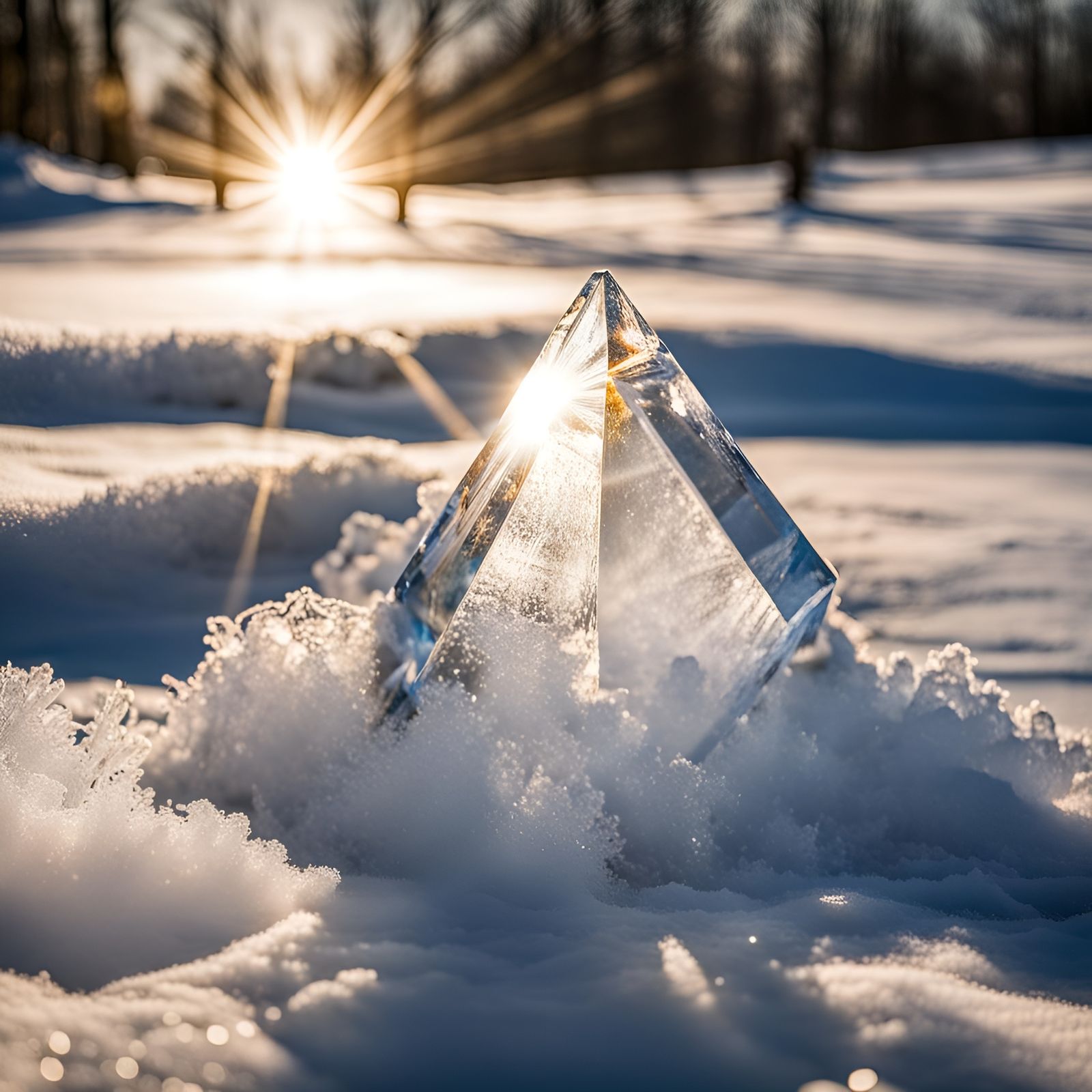 Ice Prism Channels Winter Sunlight