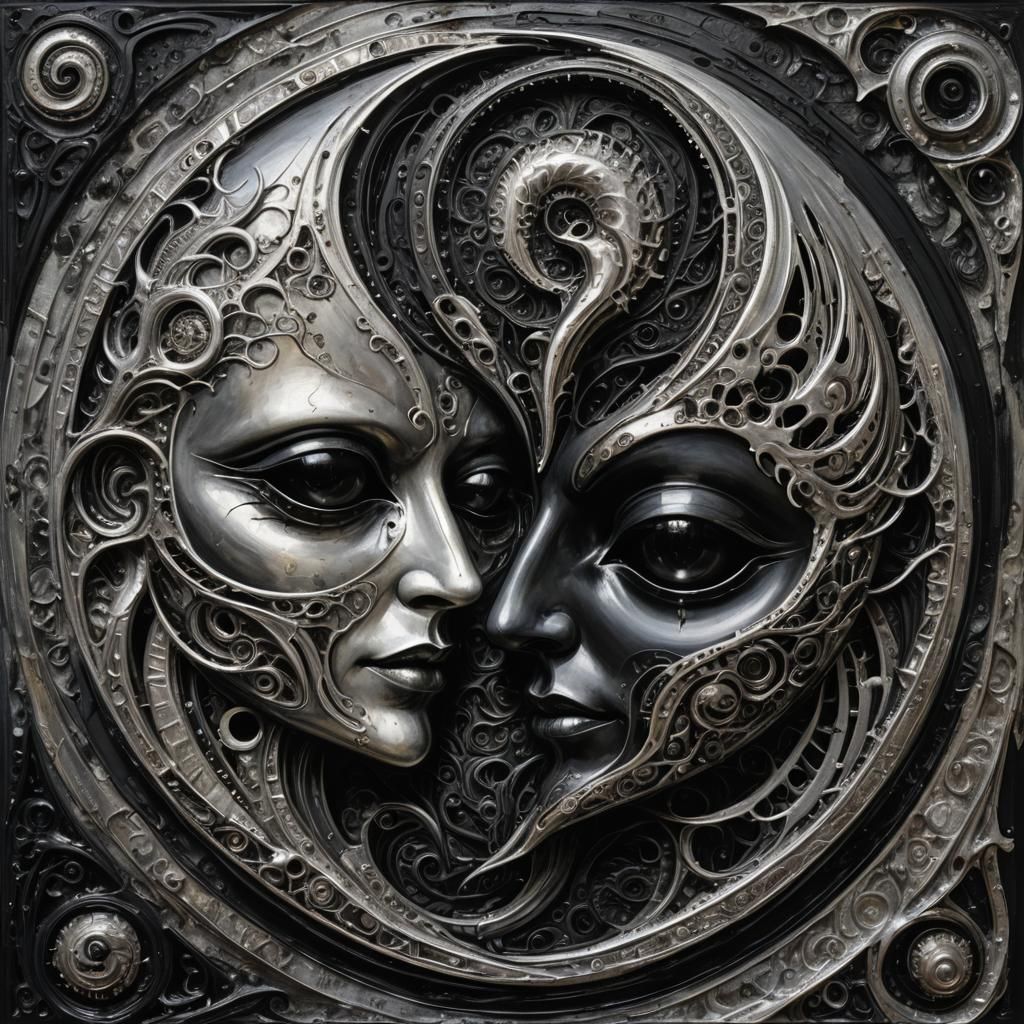 Silver and ebony