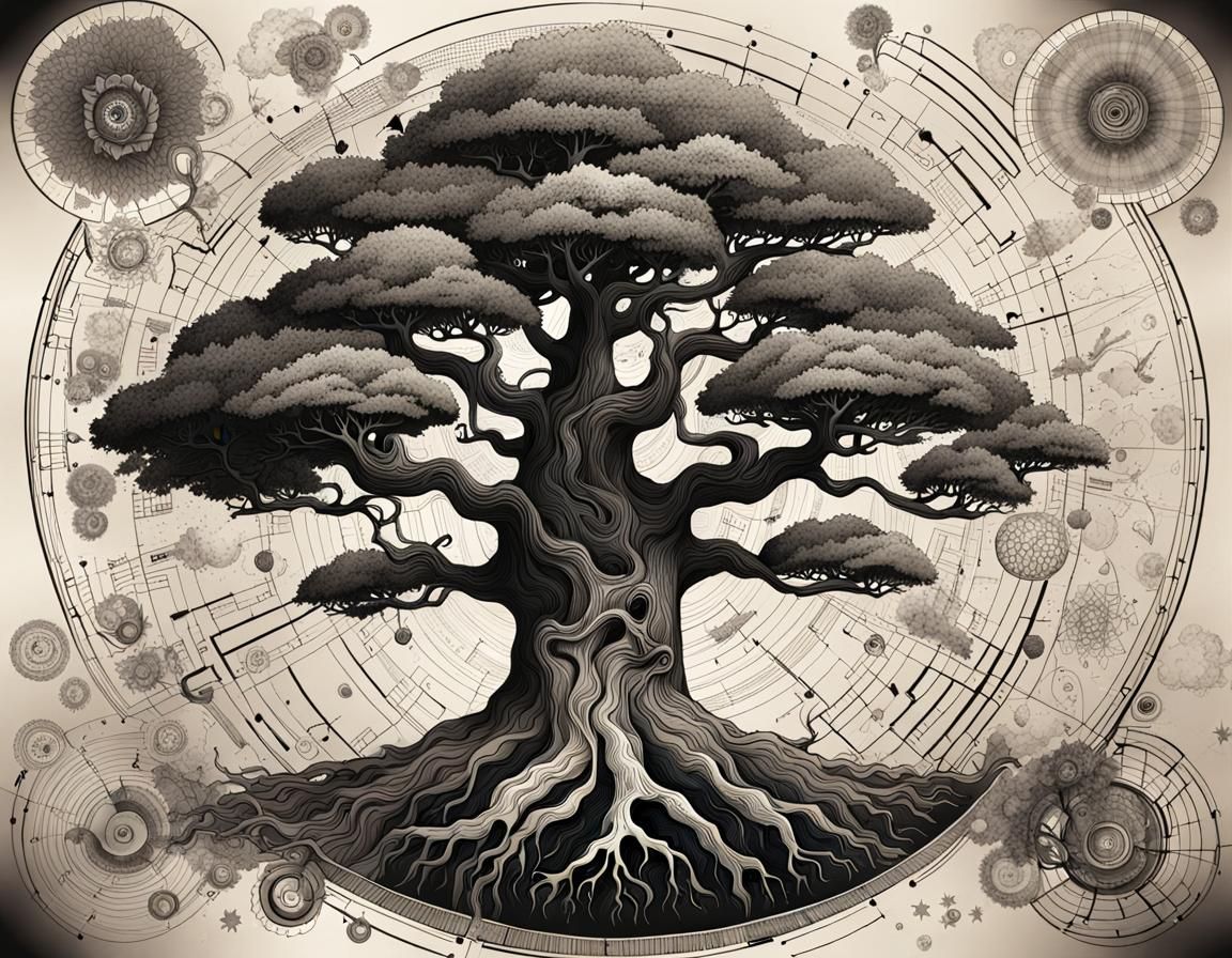 Psychedelic Tree Diagram in Digital Ink