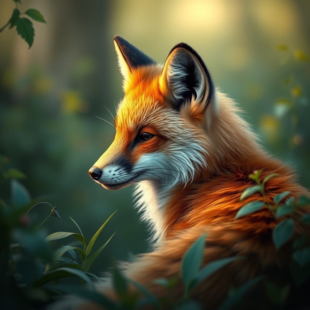 Fox in Nature with Atmospheric Lighting