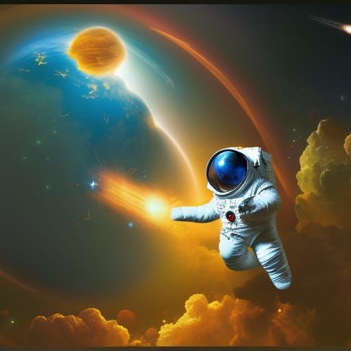 Astronaut Creates Colorful Planetary Explosion