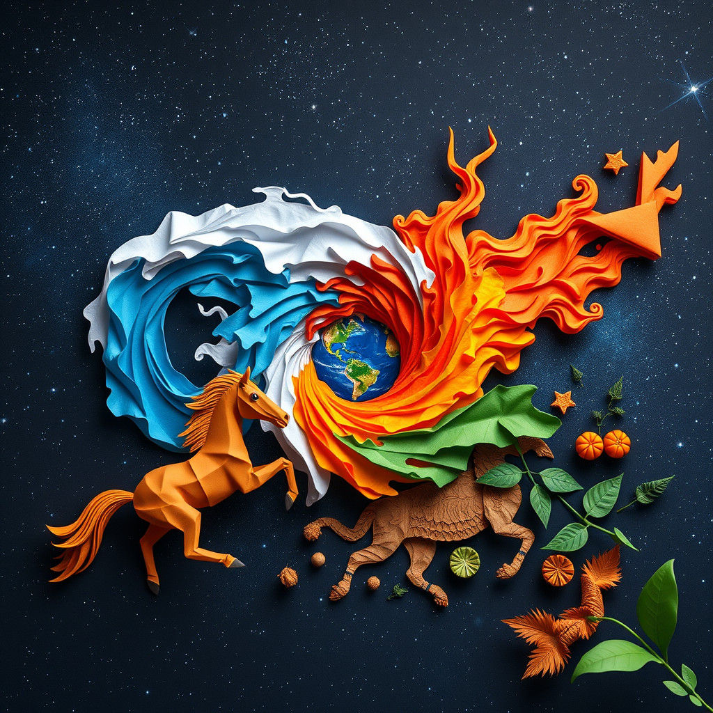 Cosmic Spiral Evolution in Vibrant Colors, Expanding to Infi...