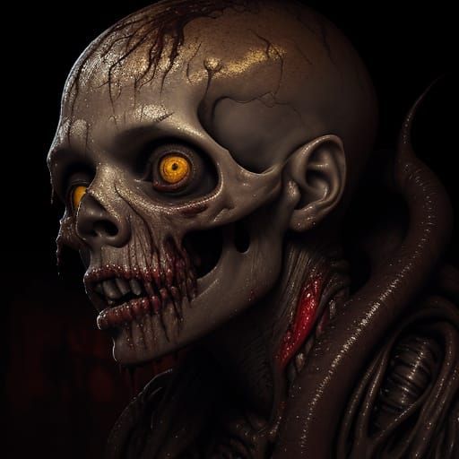 Surreal Biomechanical Horror Portrait