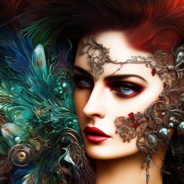 Heartbreak Encased: A Surreal Portrait in Amber