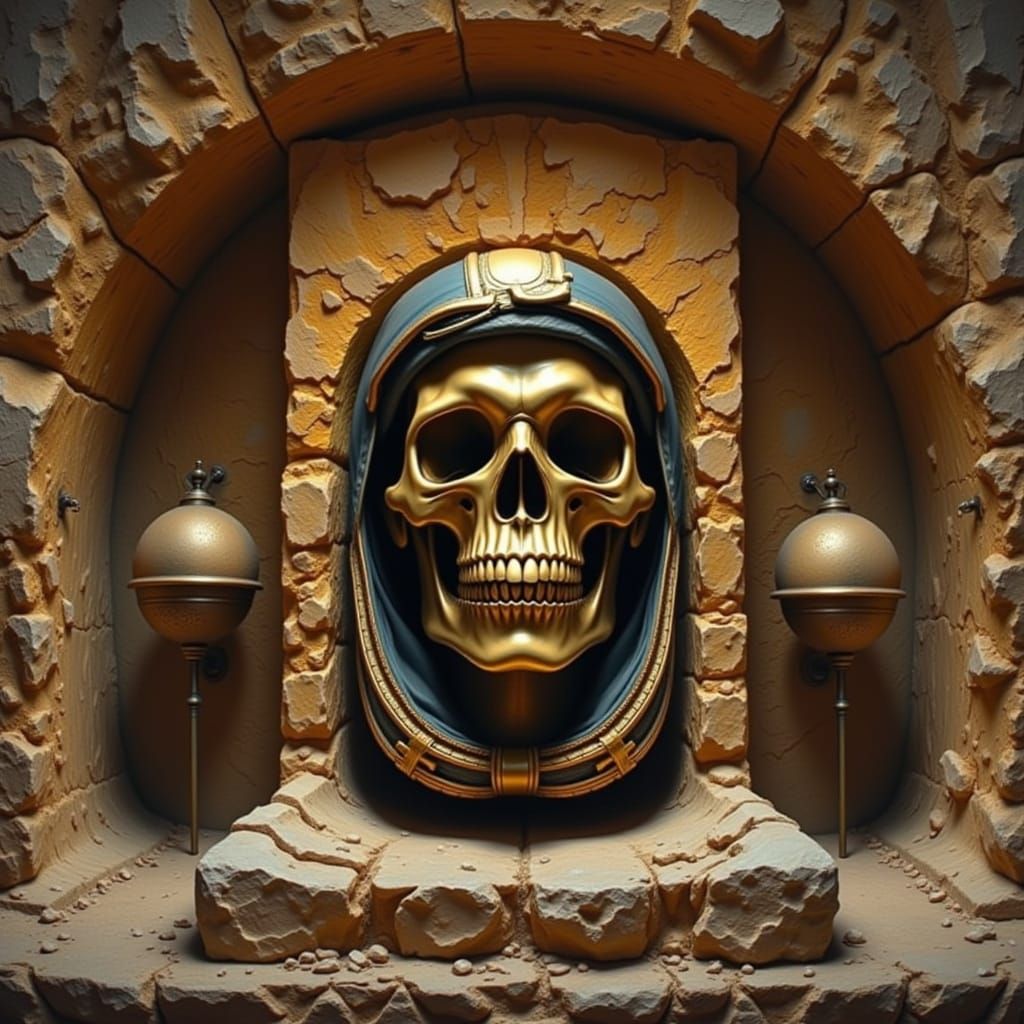 Gigantic Golden Skull Discovery in Ancient Chamber