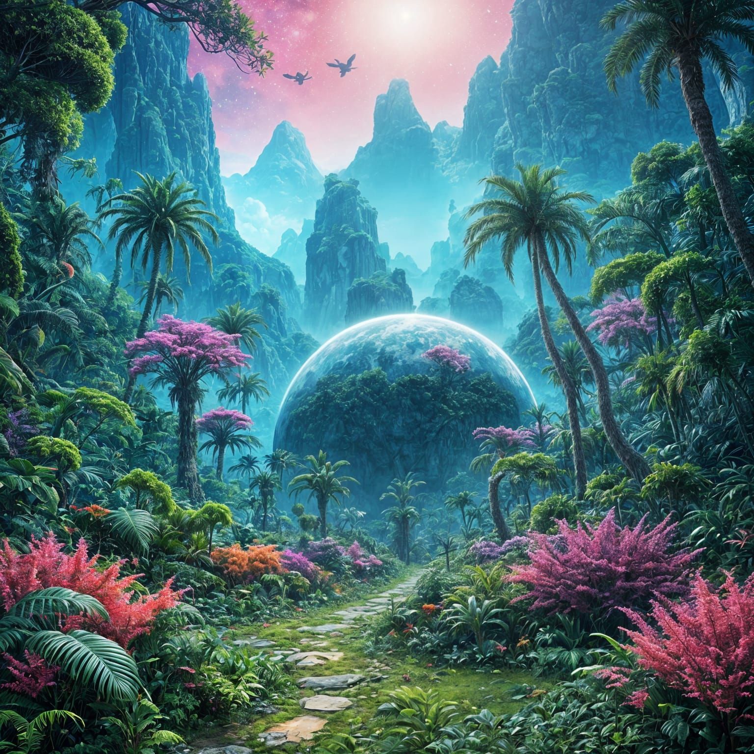 Exotic Jungle on an Extraterrestrial Planet