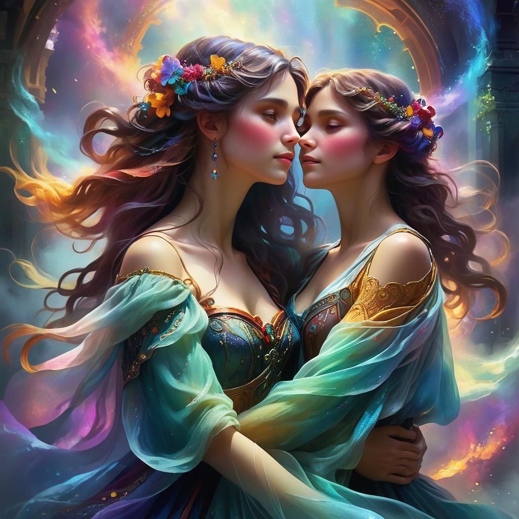Ethereal Embrace: A Fantasy Concept Art Portrait
