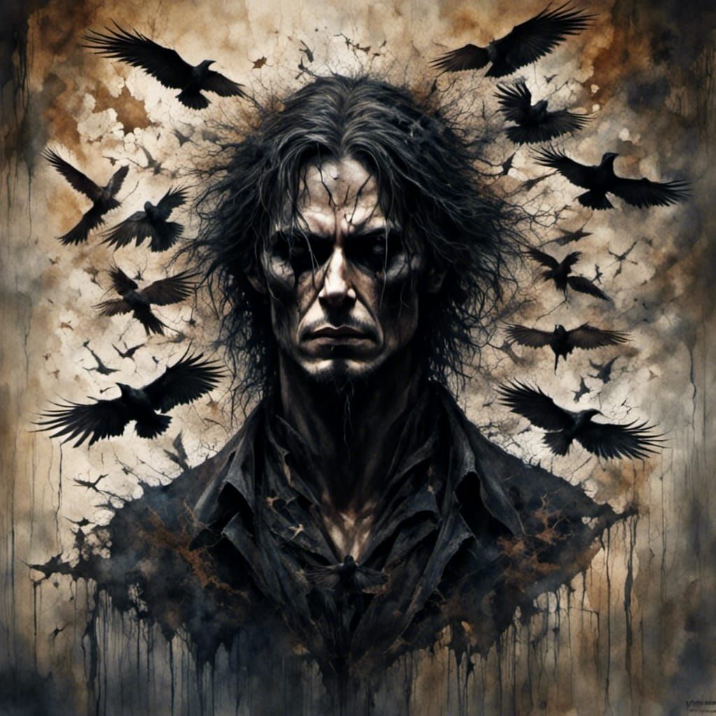 Eric Draven as The Crow in Hyperrealism Style
