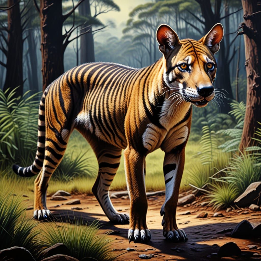 An Extinct Thylacine or Tasmanian Tiger