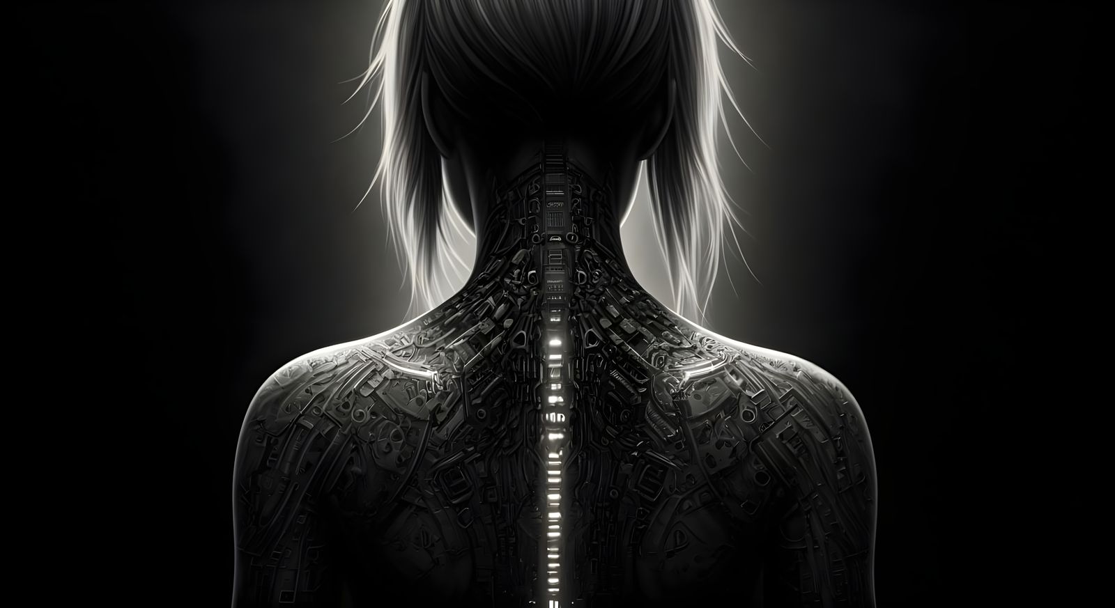 Cyberpunk Anime Woman with Fantasy Tattoo