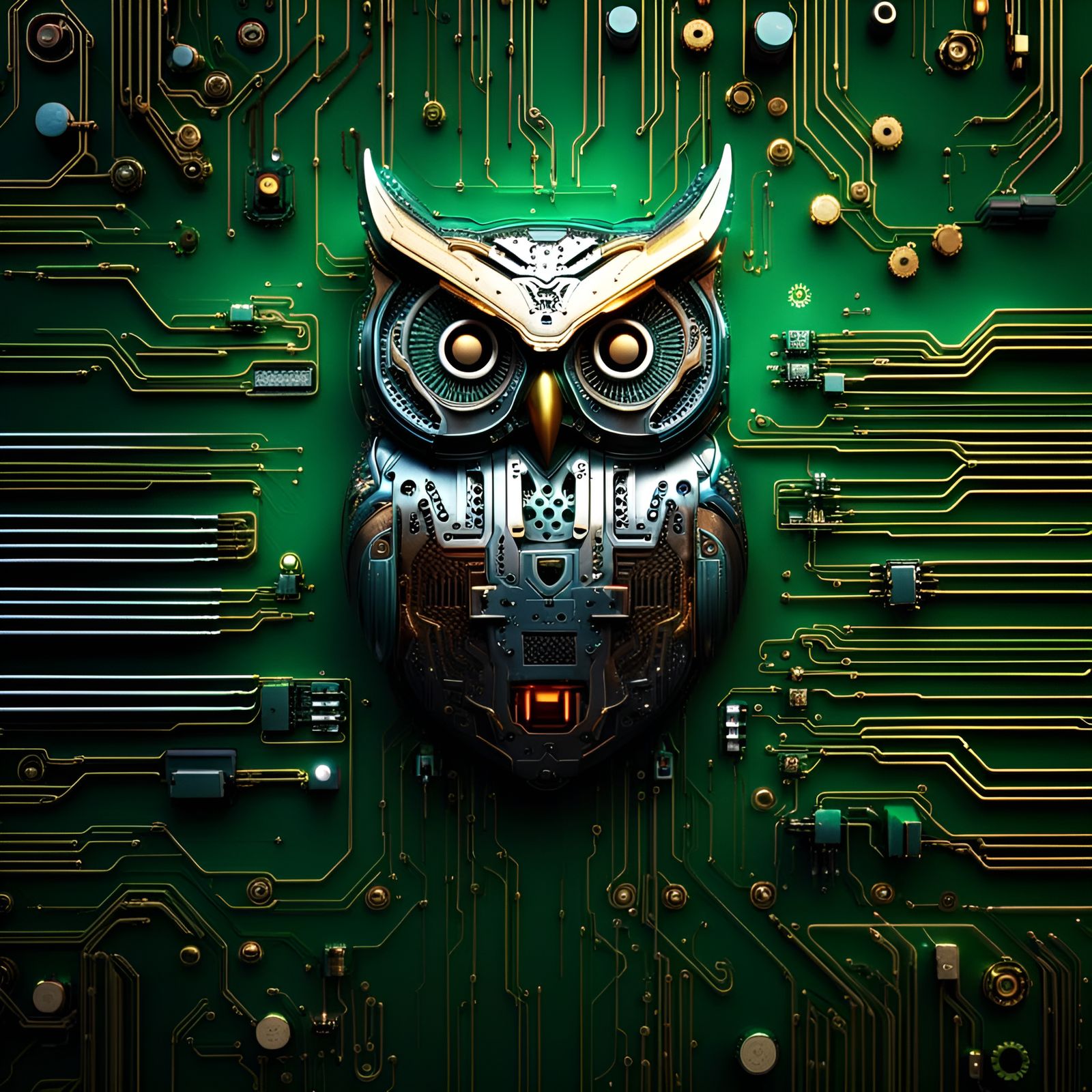 Intricate motherboard circuitry with a several chipset in the shape of an OWL!! | Alexander Jansson | Hdr | intricately ...