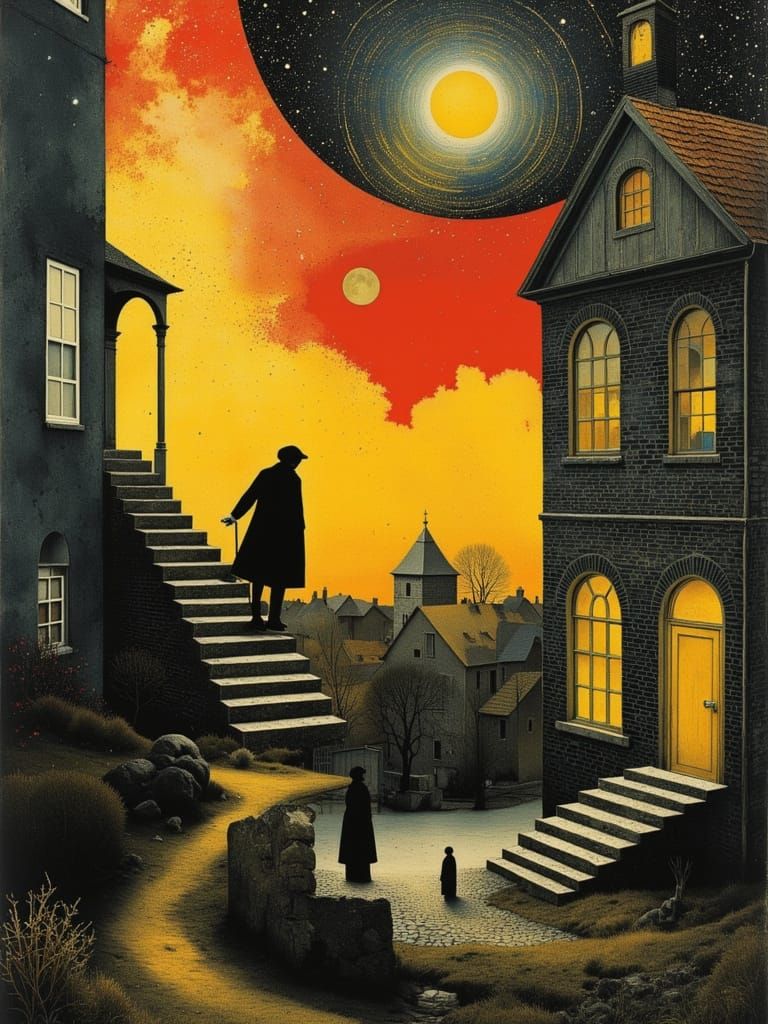 Golden Shimmering Stairway to Heaven Hellscape