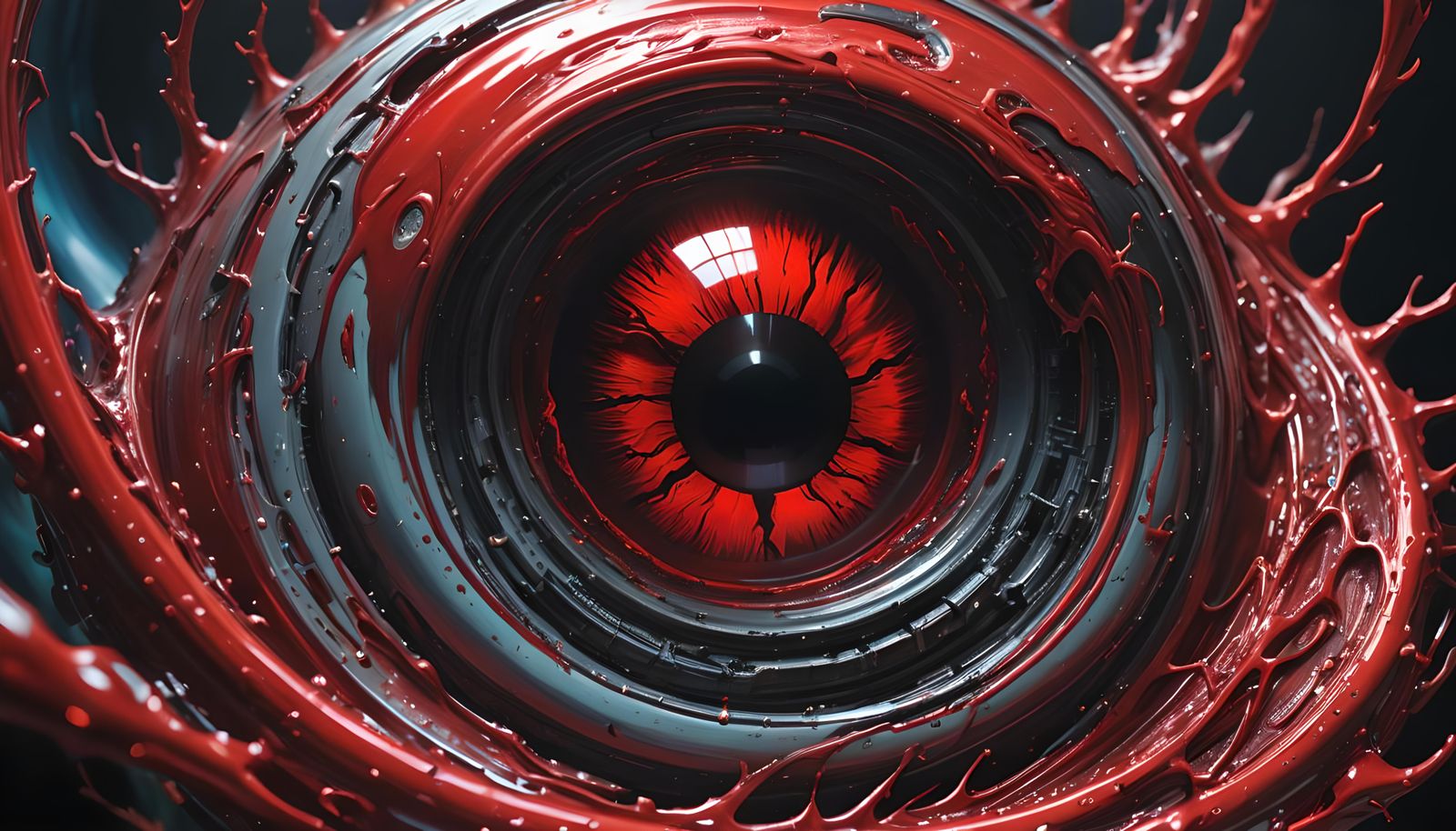 Horrifying Holographic Vortex in Cosmic Horror Style