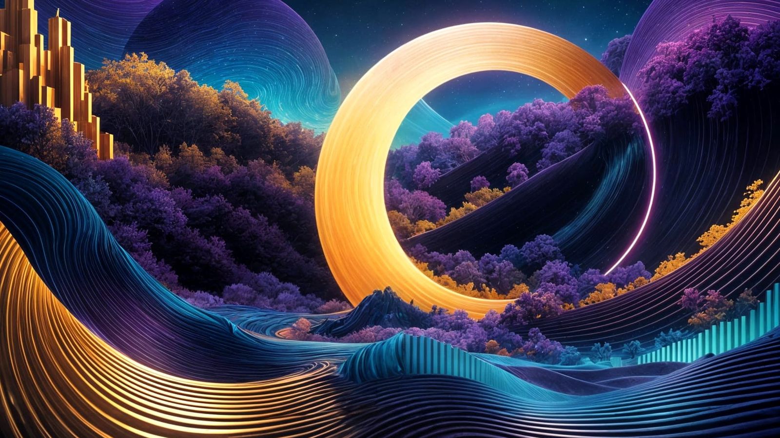 Serene sounds within a linear landscape