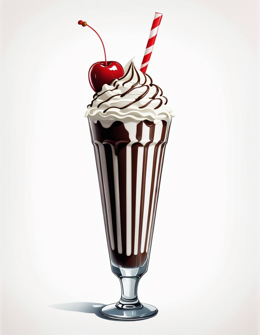 Classic Milkshake Clip Art Illustration