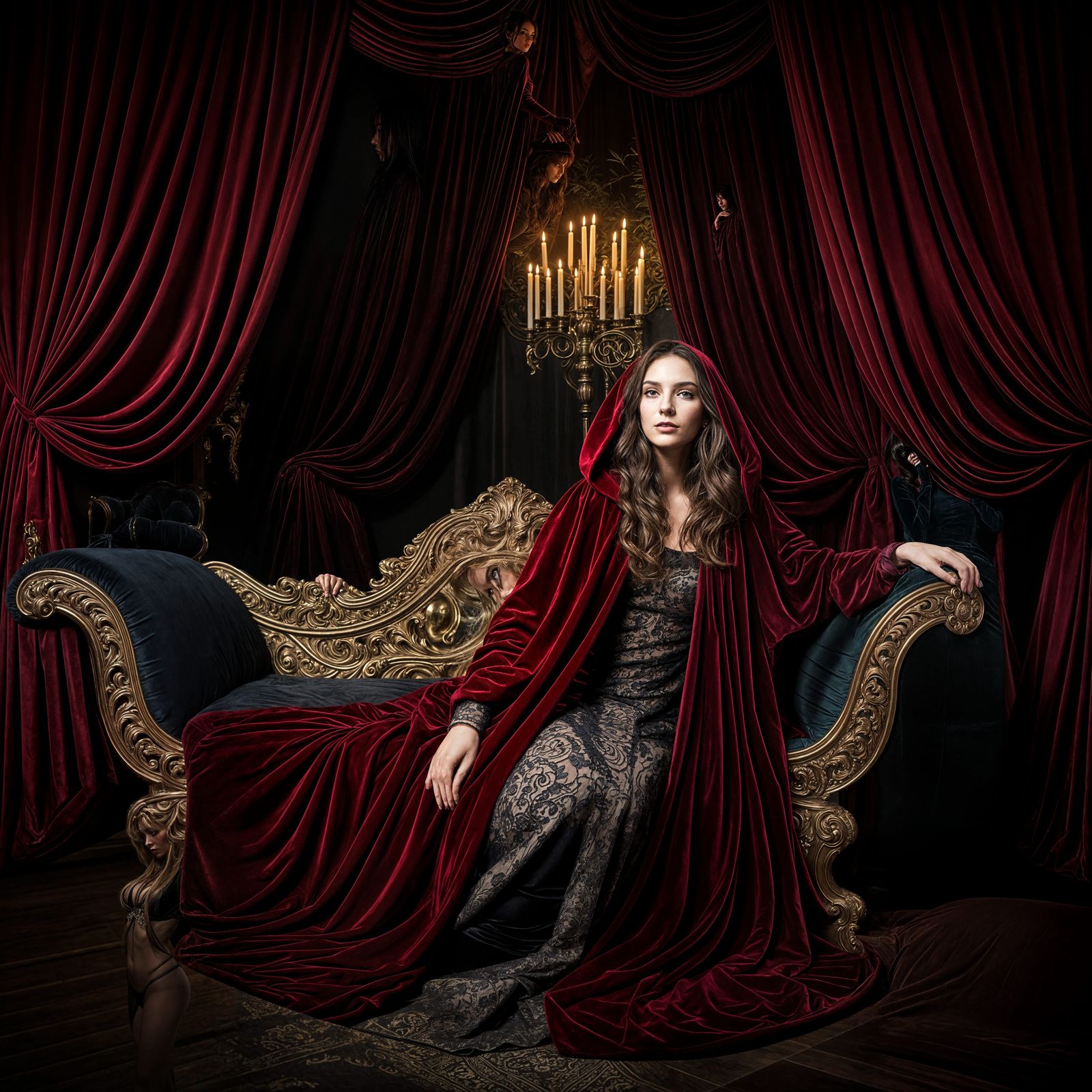 Elegant Lady in Velvet Portrait