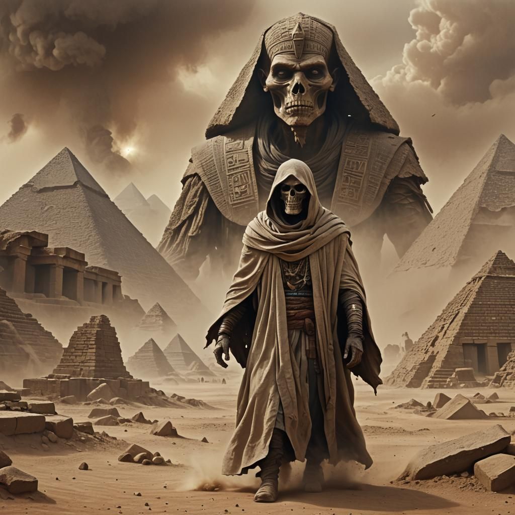 Desert Scene with Humanoid and Creature in ZBrush Style