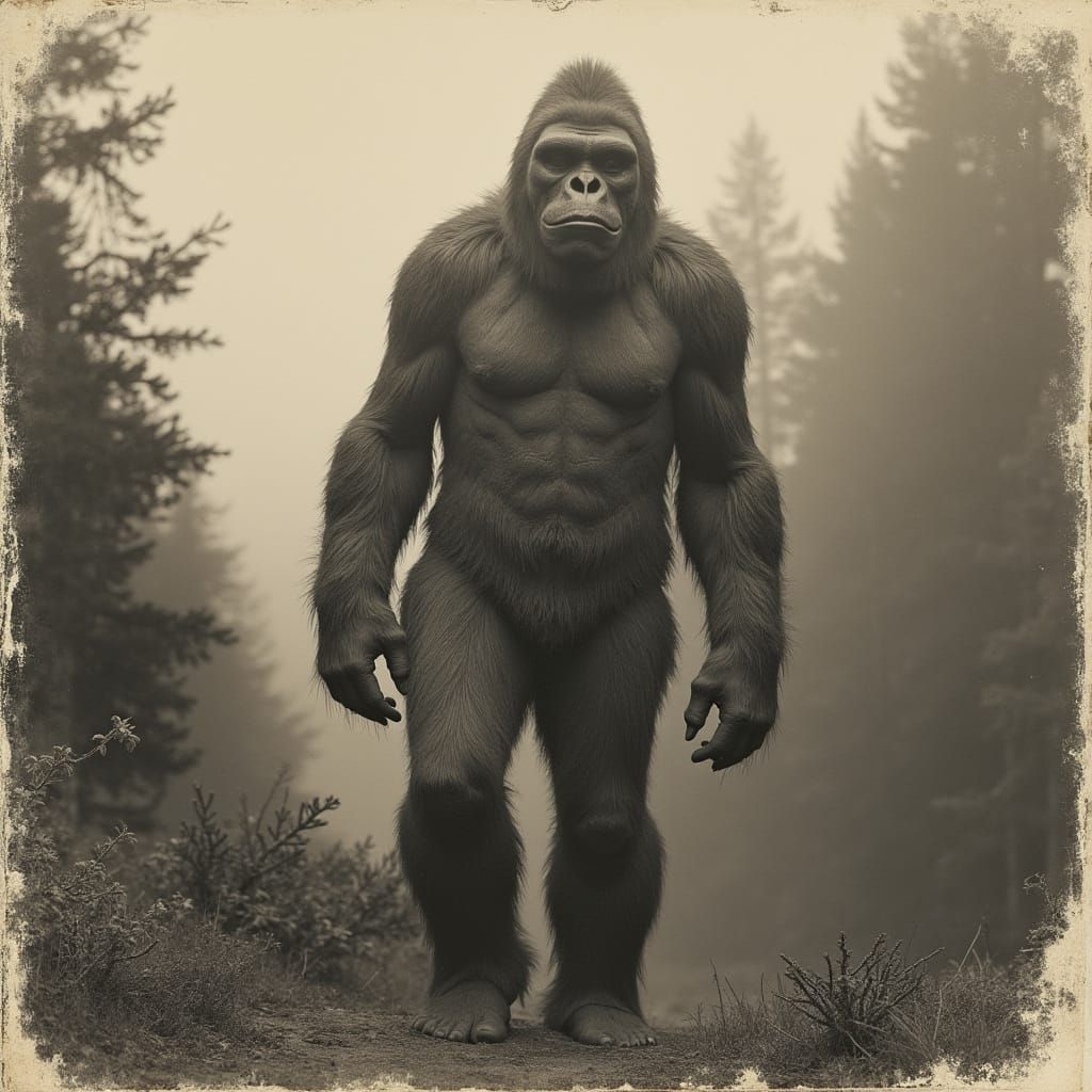 Vintage Bigfoot in Redwood Mountains Photo