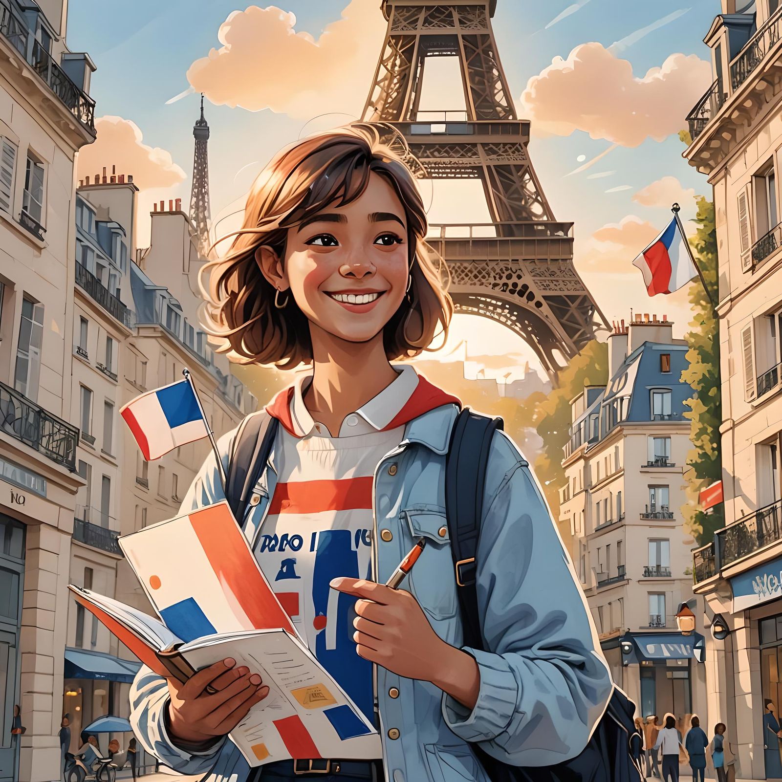 Bonjour! French for Beginners: Charming Cartoon Illustration