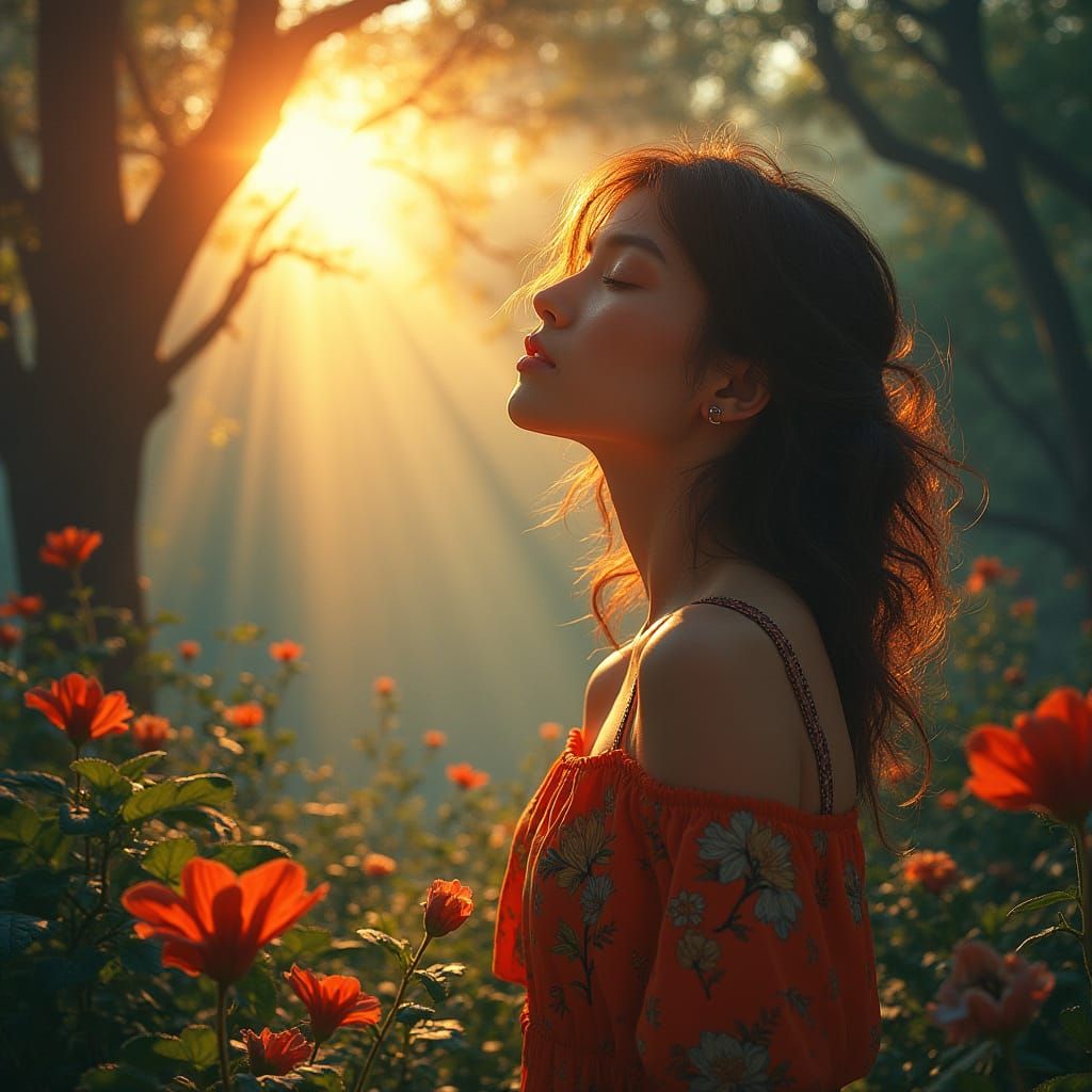 Woman in Sunlight: Cinematic Digital Matte Painting