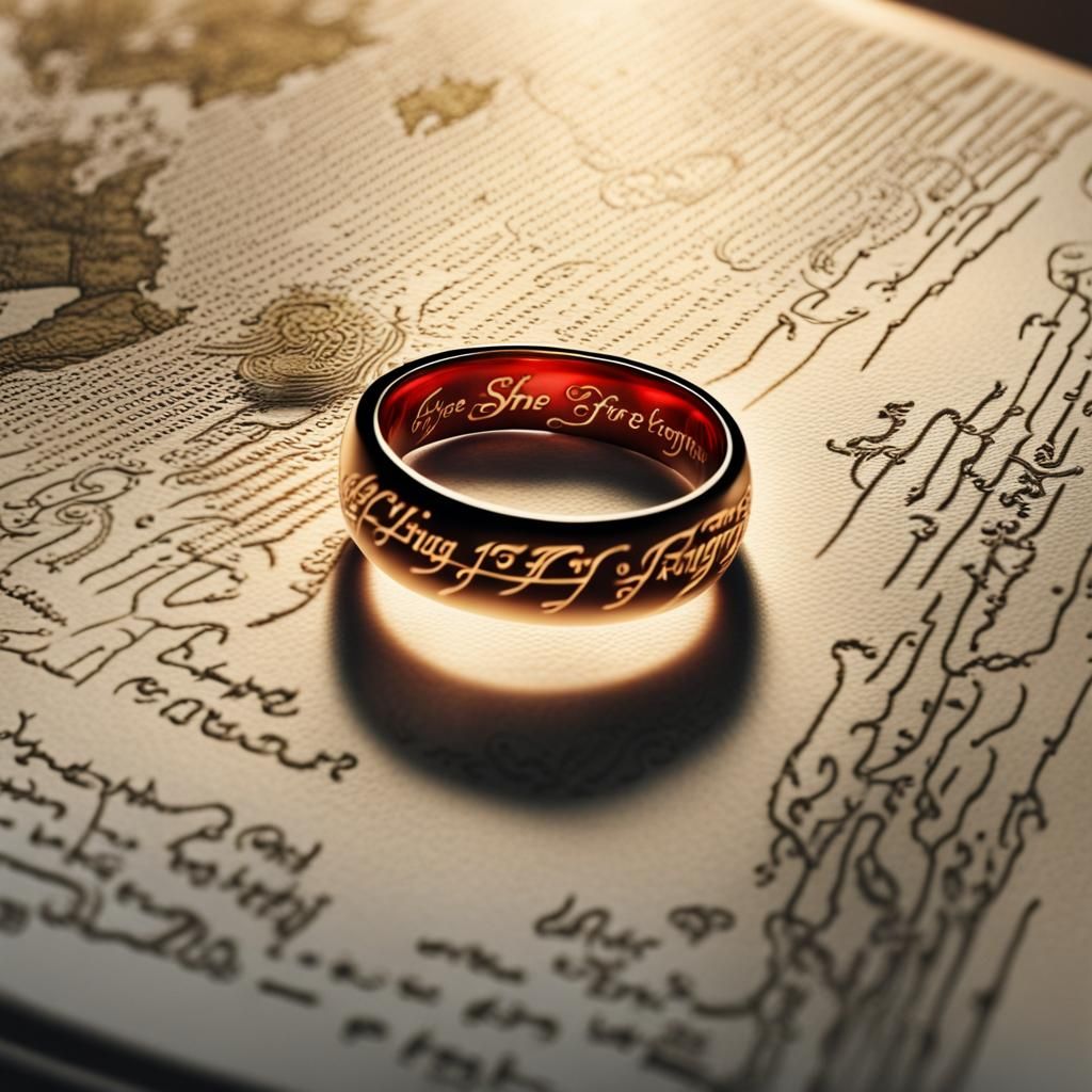 Lord of the Rings Ring Macro with Shire Inscription