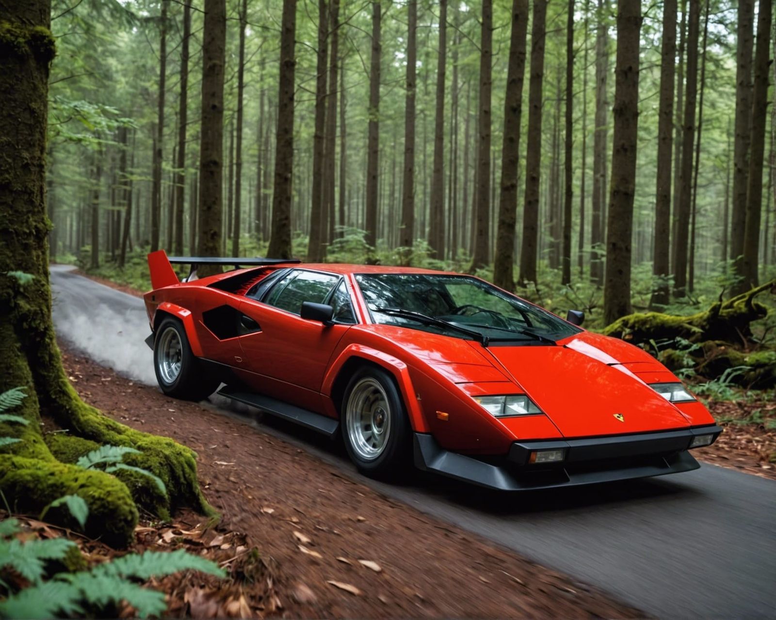 Lamborghini Countach Races Through German Forest