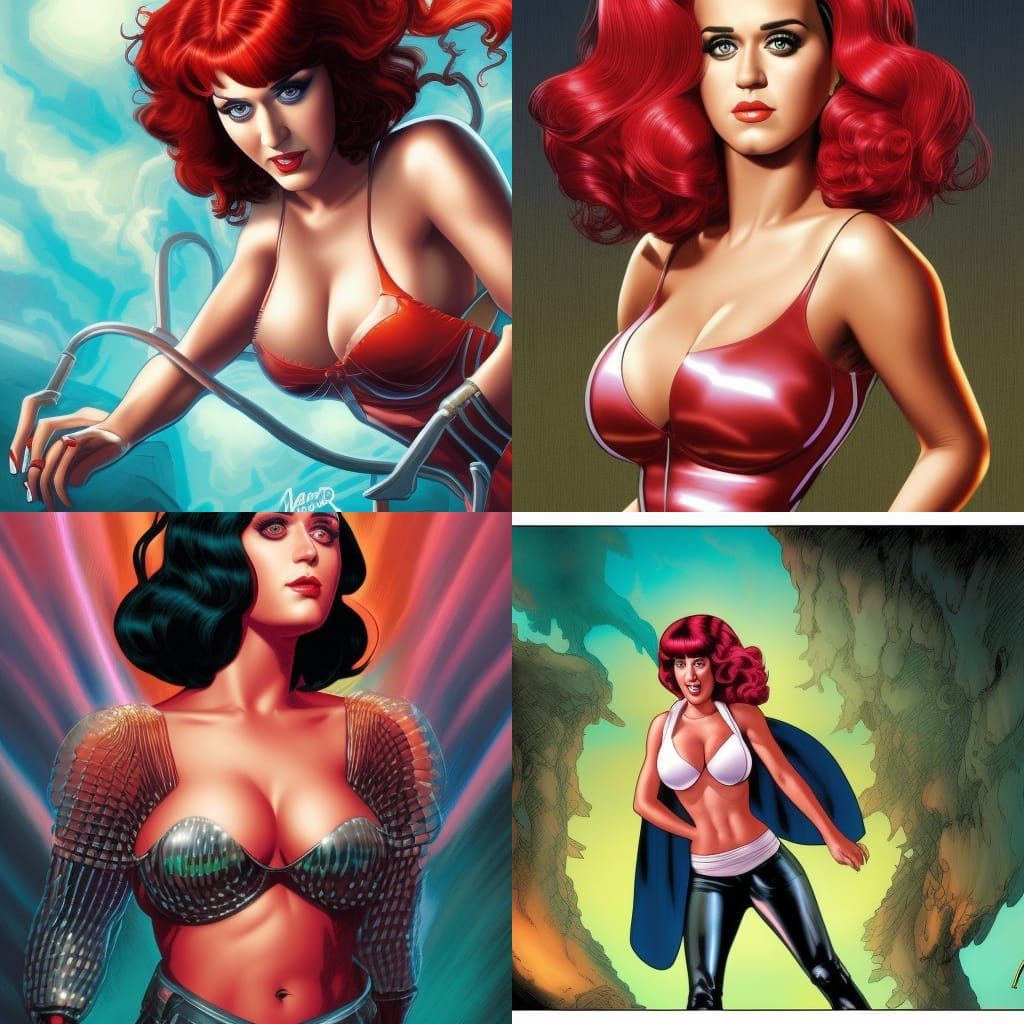 Katy Perry in Modern Comic Book Art Style