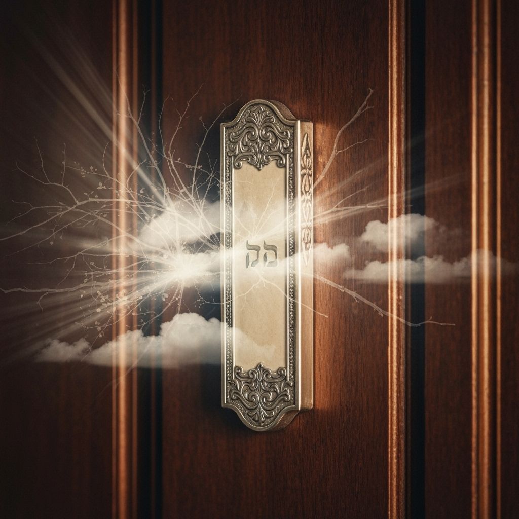 Hyperrealistic Mezuzah with Abstract Overlays