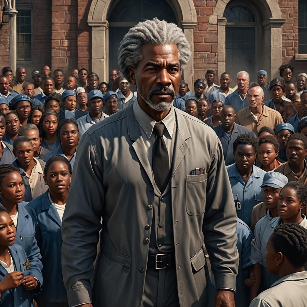 Warden Smith Addresses Prison Staff: Matte Painting