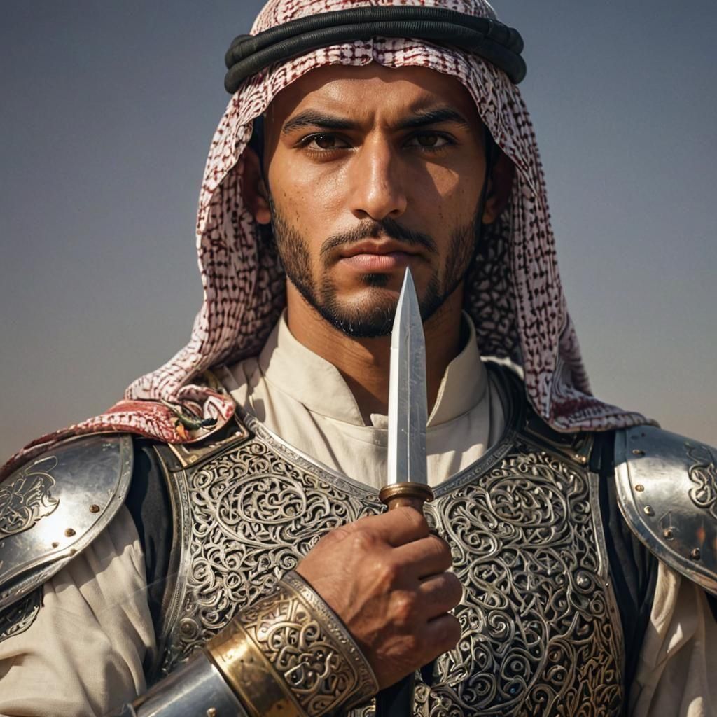 Middle Eastern Warrior in Islamic Attire