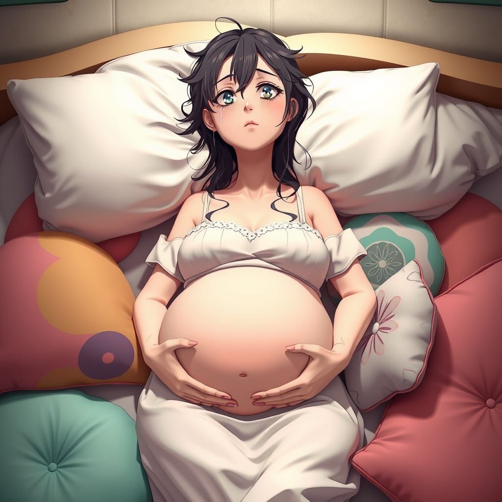 Expectant Mother in 3D Anime Style