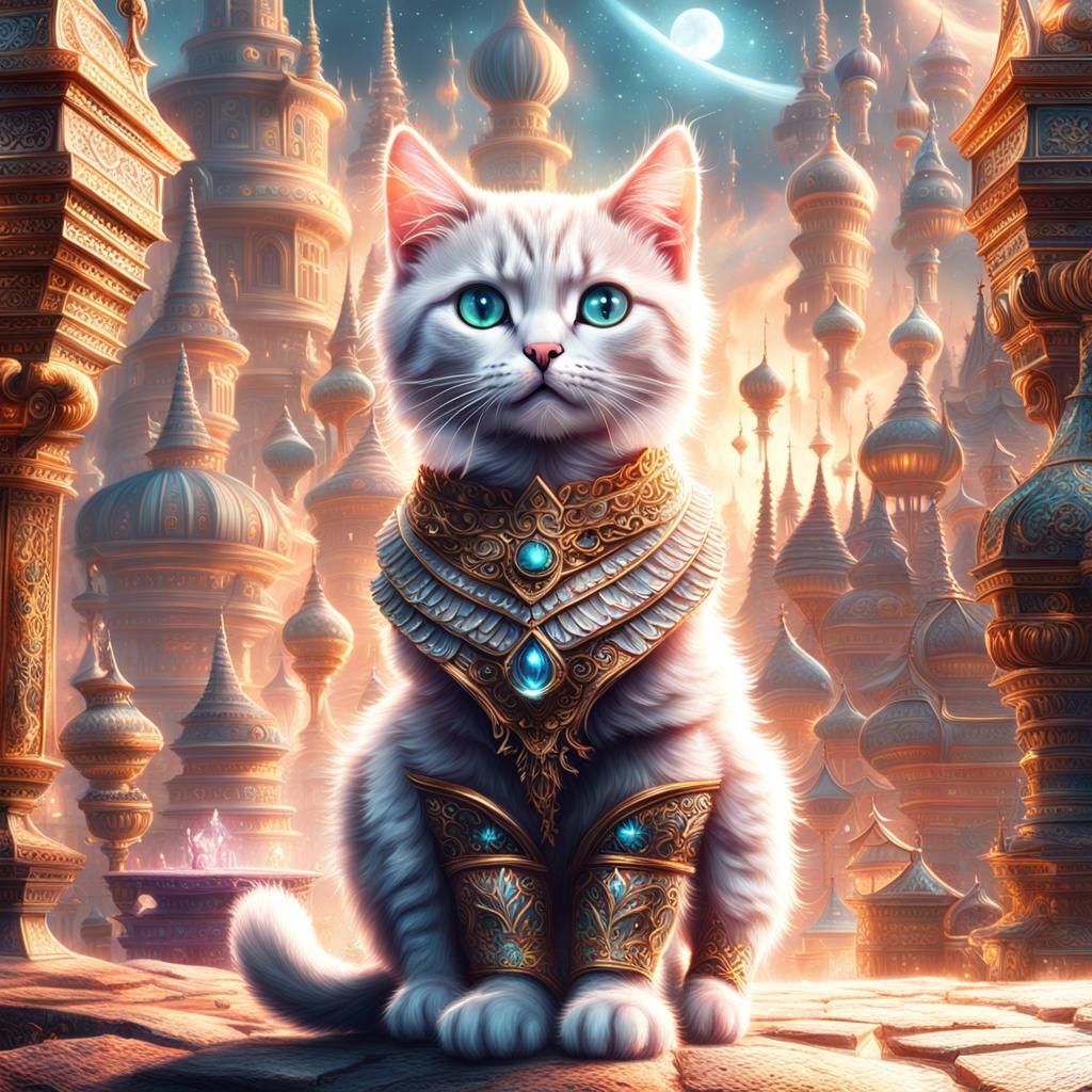 Magical Kitten in a Detailed Digital Painting