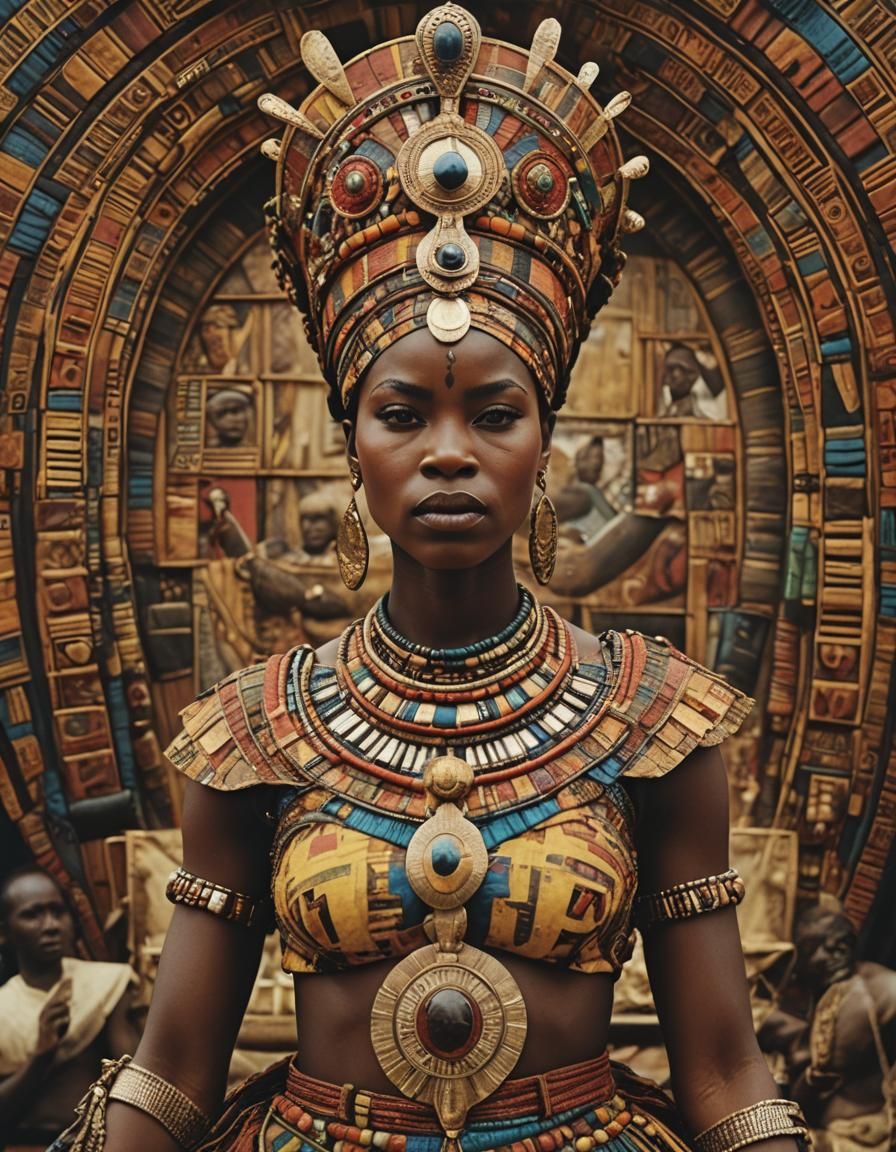 Majestic African Queen in Cinematic Portrait