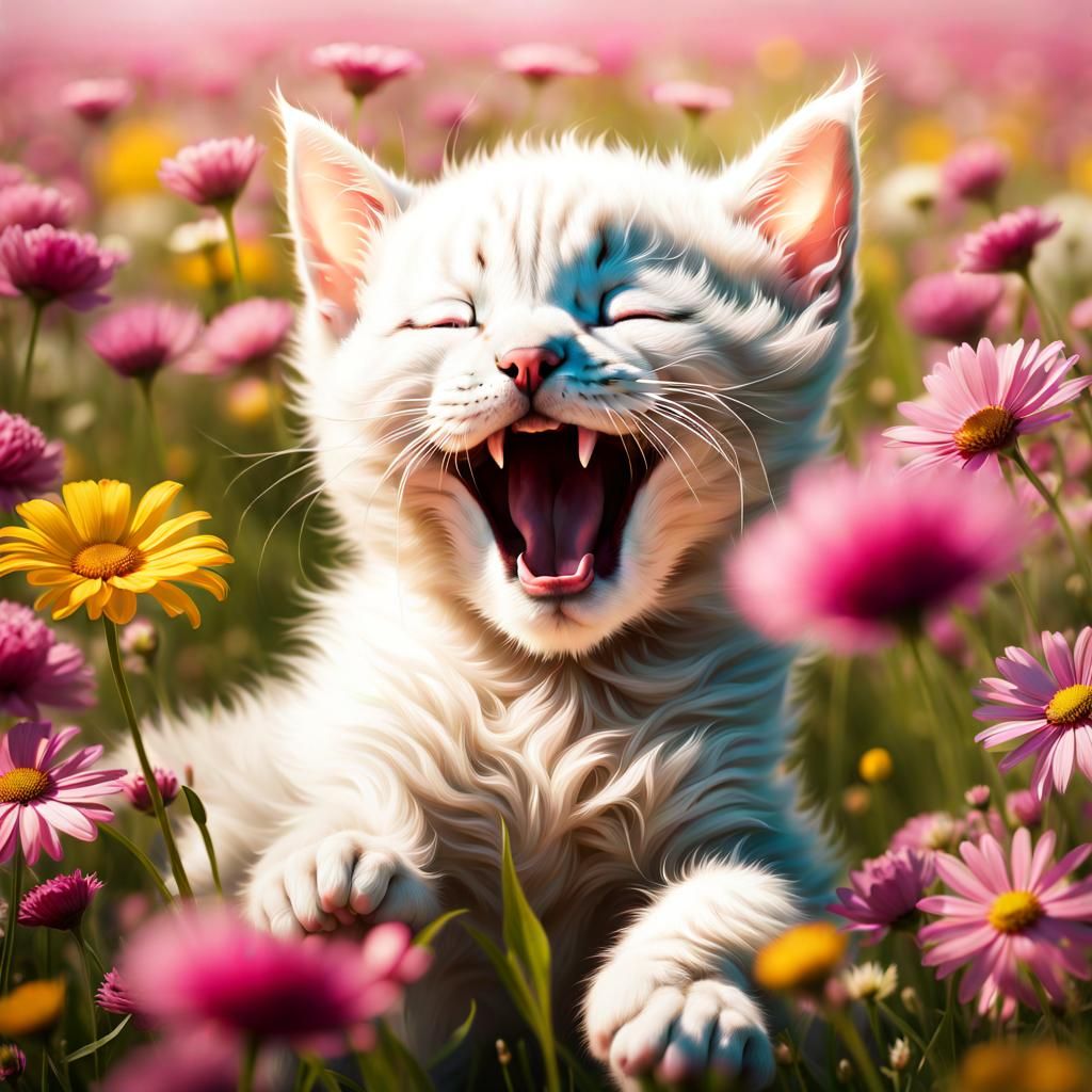 Laughing kitten