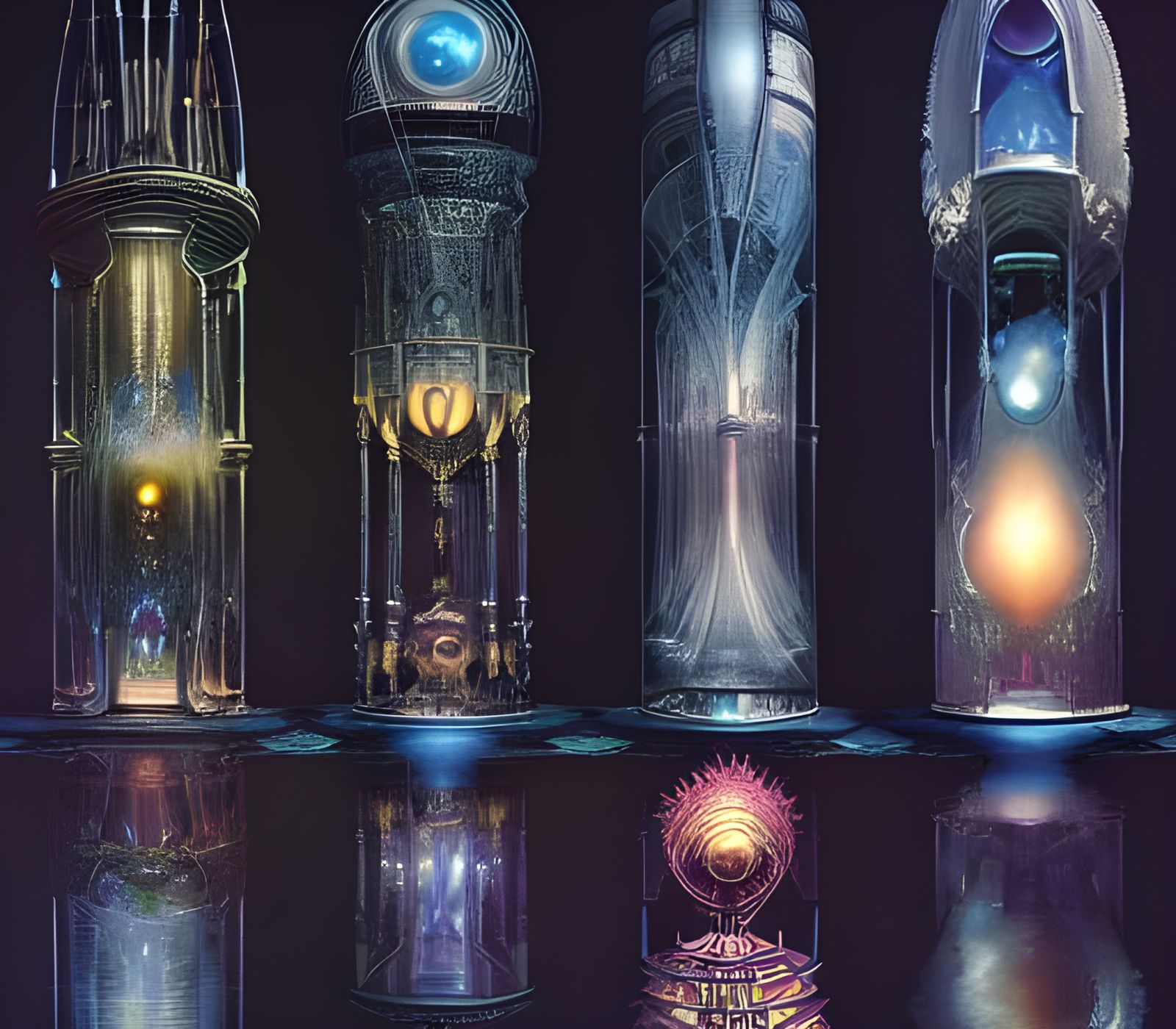 Futuristic Inventors' Fair in a Fantasy Kingdom