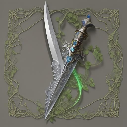 Elven Dagger with Intricate Leaf and Vine Details