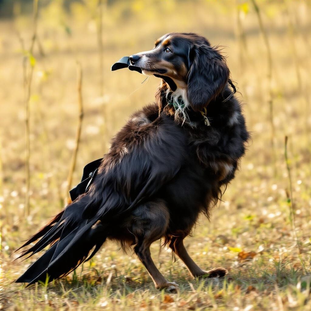Girl Rides Bike with Dog and Cat in Bamboo Forest at Sunset