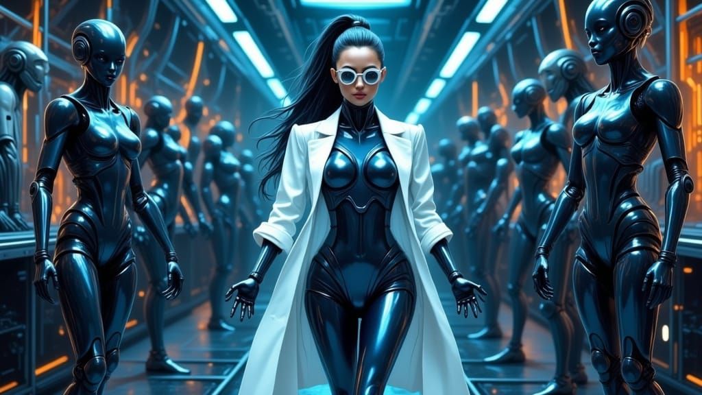 Futuristic Android Factory in Sci-Fi Style