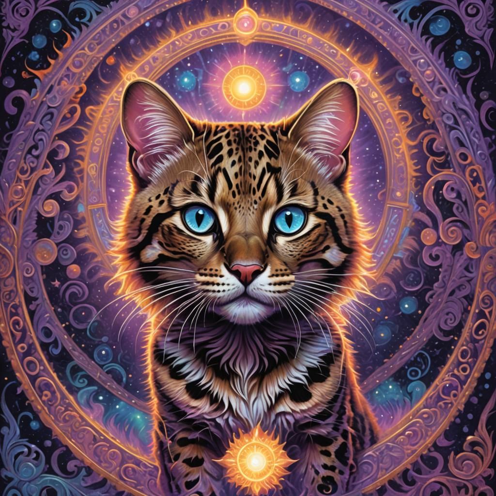 Surreal Feline Spectrogram in Mark Ryden Style