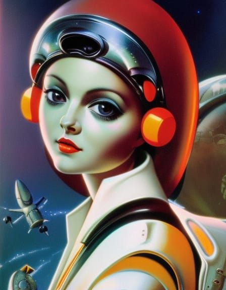 Mutant Aye-Aye Cosmonaut Girl on the Moon