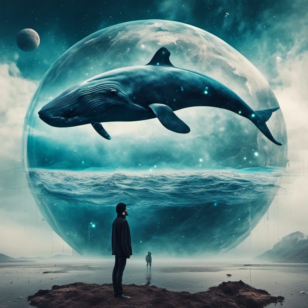 Cosmic Whale: A Double Exposure Space Art