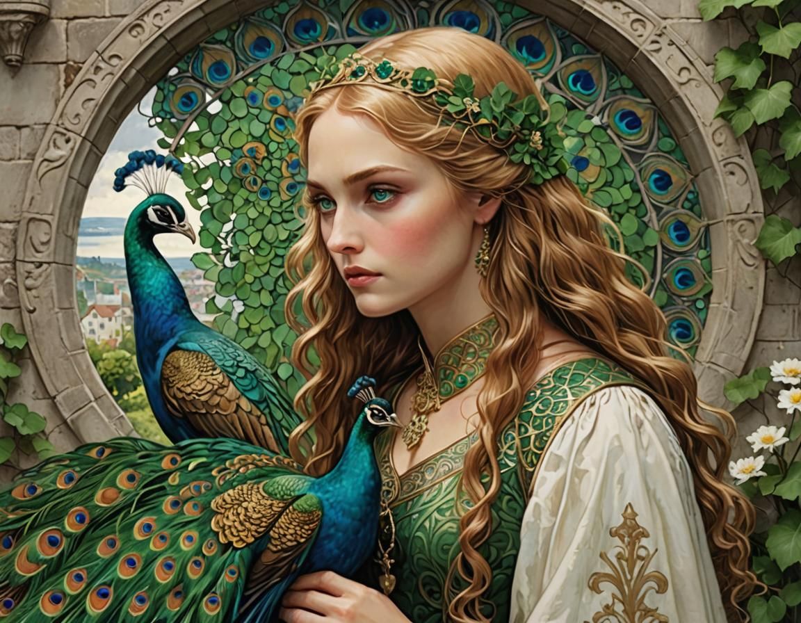 Guinevere in Ethereal Fantasy Landscape