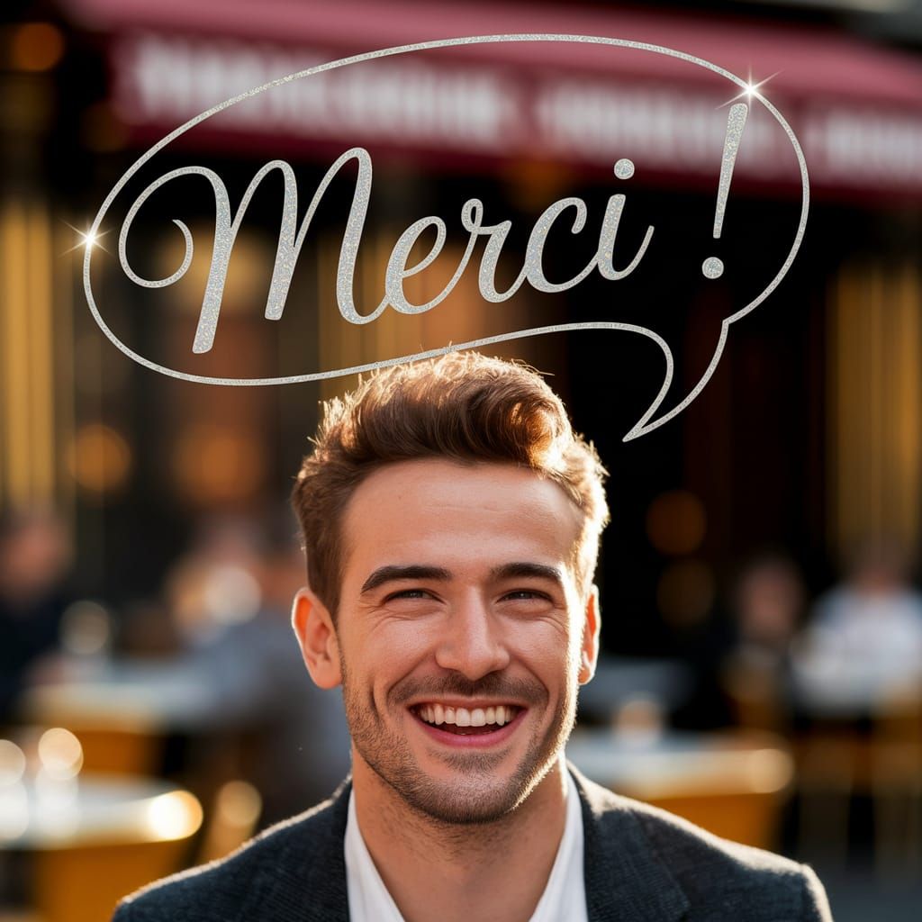 Man Saying Merci in McCurry Style Photograph