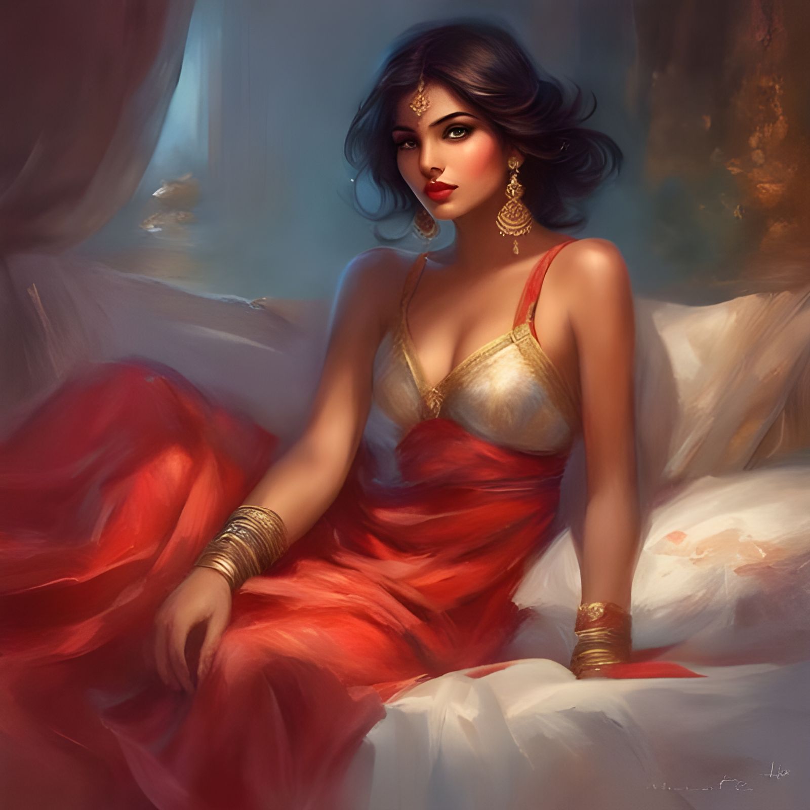 Innocent French Woman in Bed, Royo Style