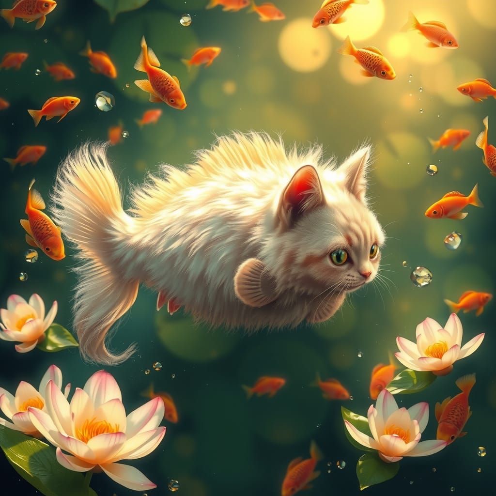 Whimsical Cat-Fish Hybrid in Tropical Waters