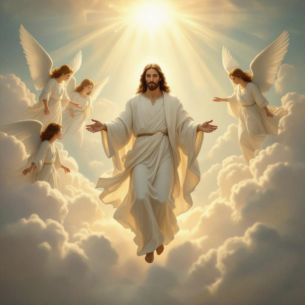 Jesus' Second Coming in Clouds of Glory