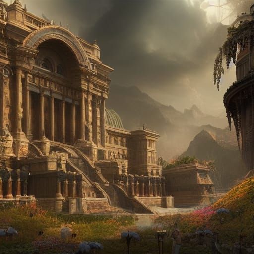 Epic Quest: Dramatic Aztec Temple Scene