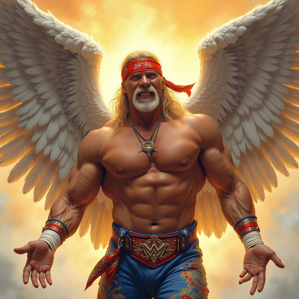 Winged Wrestler in Fantasy Art Style