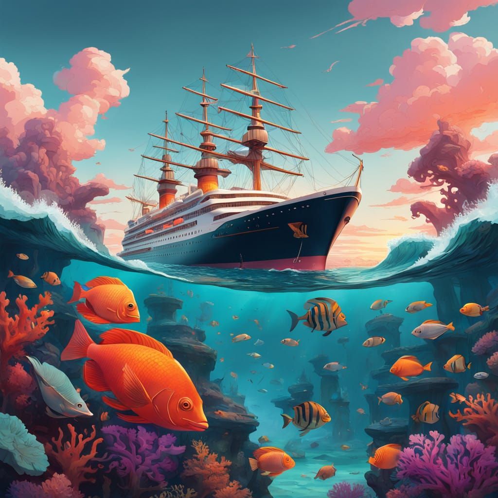 Majestic Cruise Ship Sinks into Turquoise Caribbean Waters