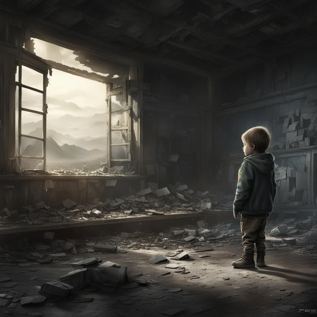 Abandoned Child: Detailed Matte Painting